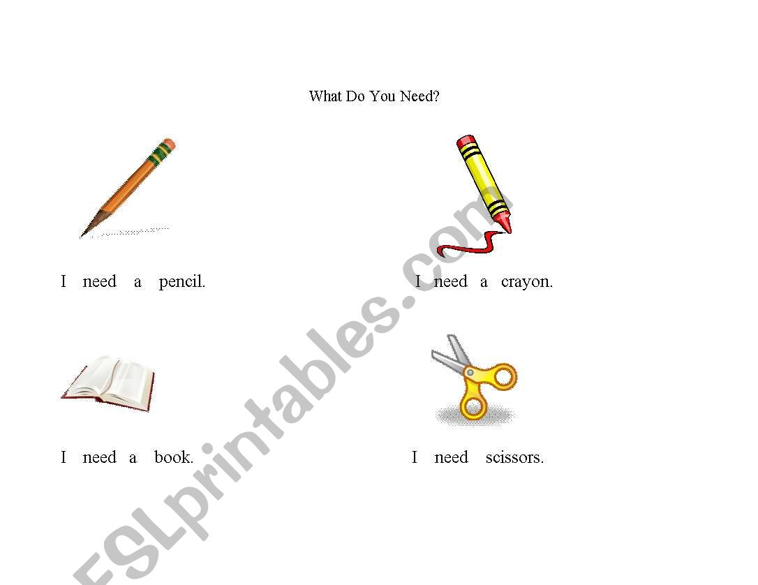 School Supplies worksheet