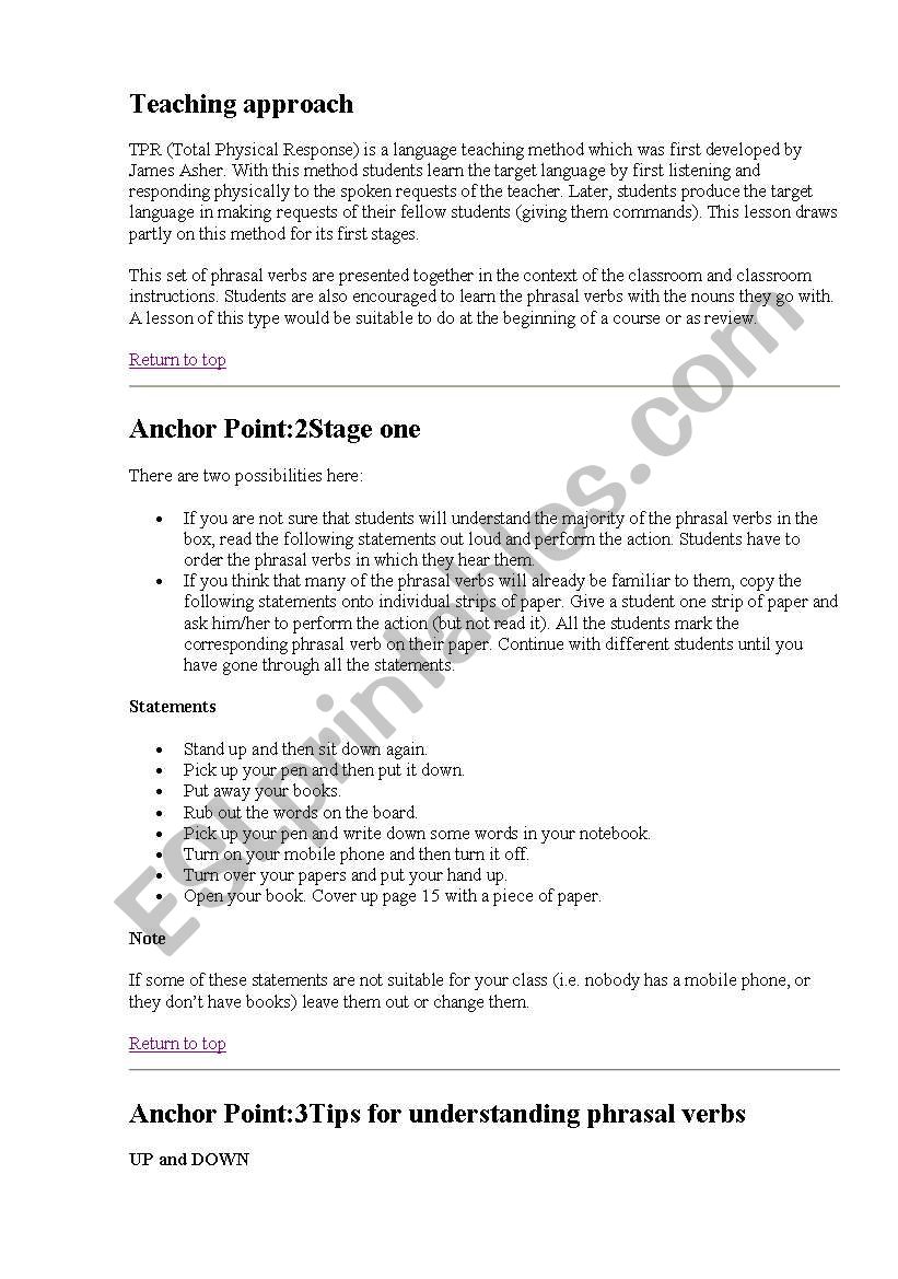 Teaching approach worksheet