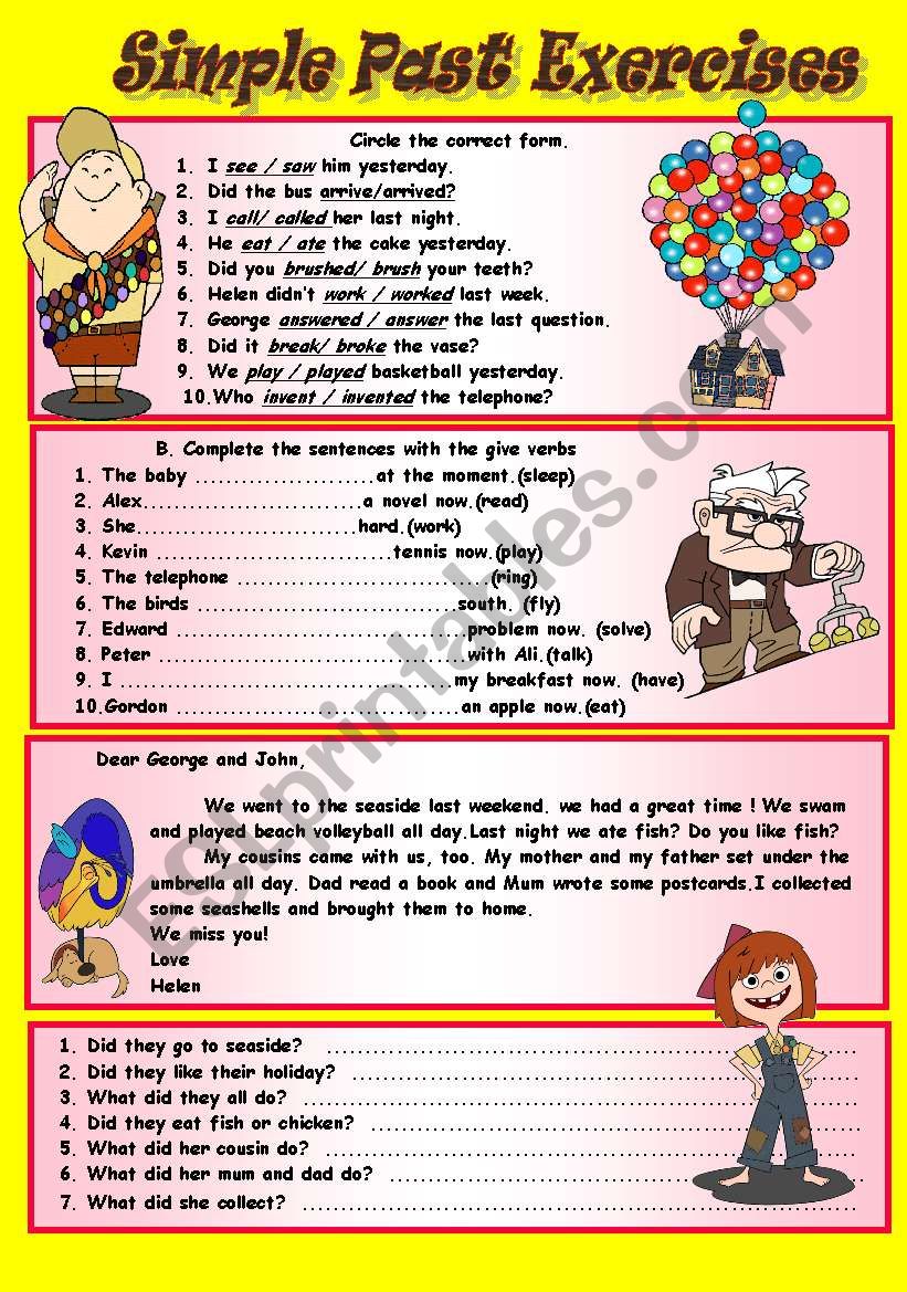 Simple Past Exercises worksheet