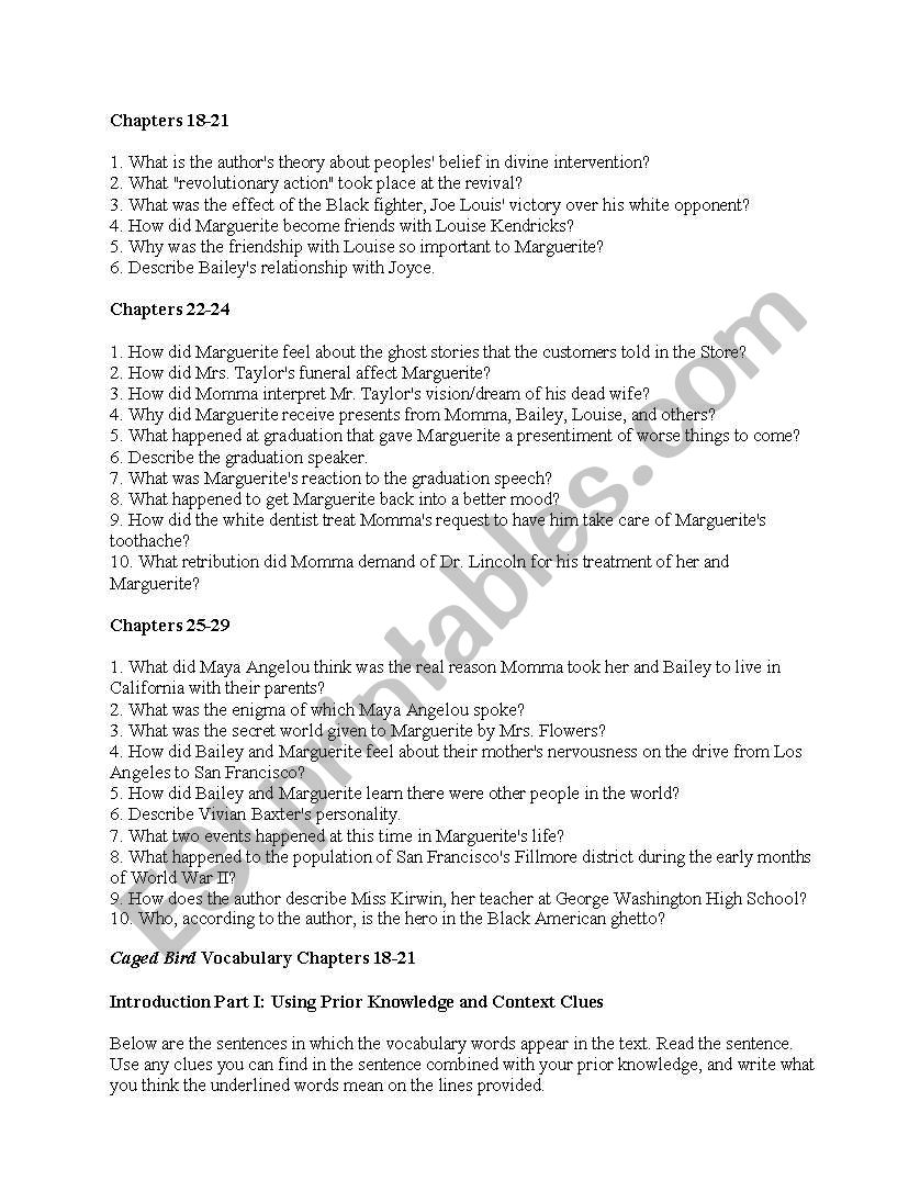 Choper worksheet