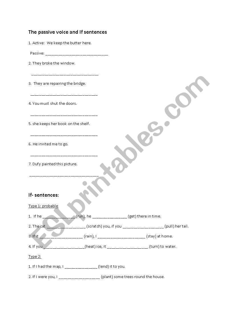 Passive voice and If sentences