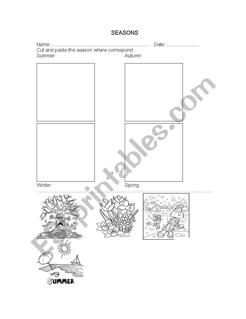 seasons worksheet