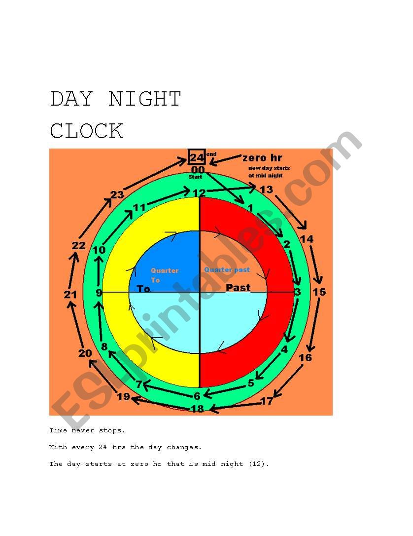Day Night Clock worksheet