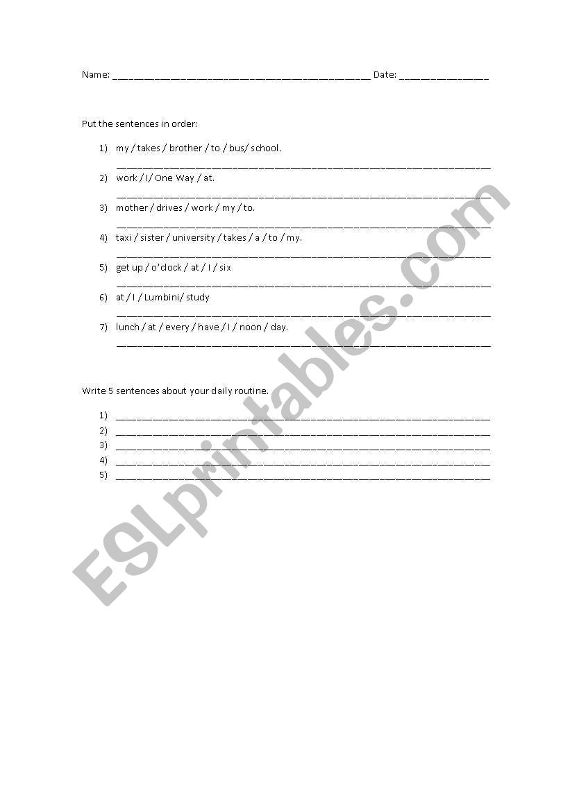 Simple Present Practice worksheet