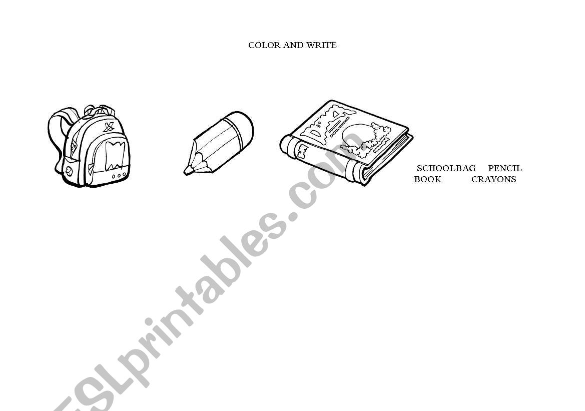 classroom materials worksheet