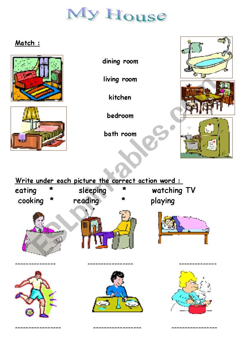 my house - ESL worksheet by almanar