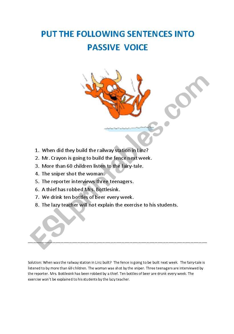 Passive Voice Exercises worksheet