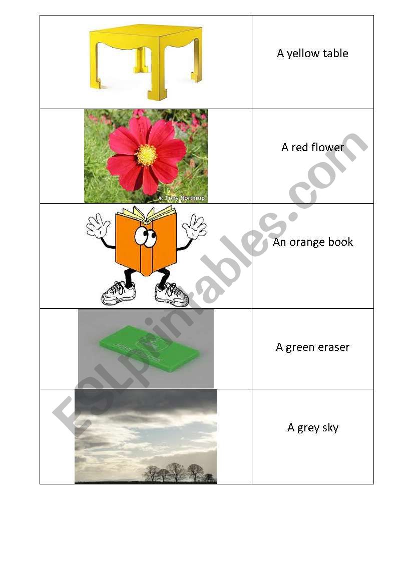 Colours worksheet