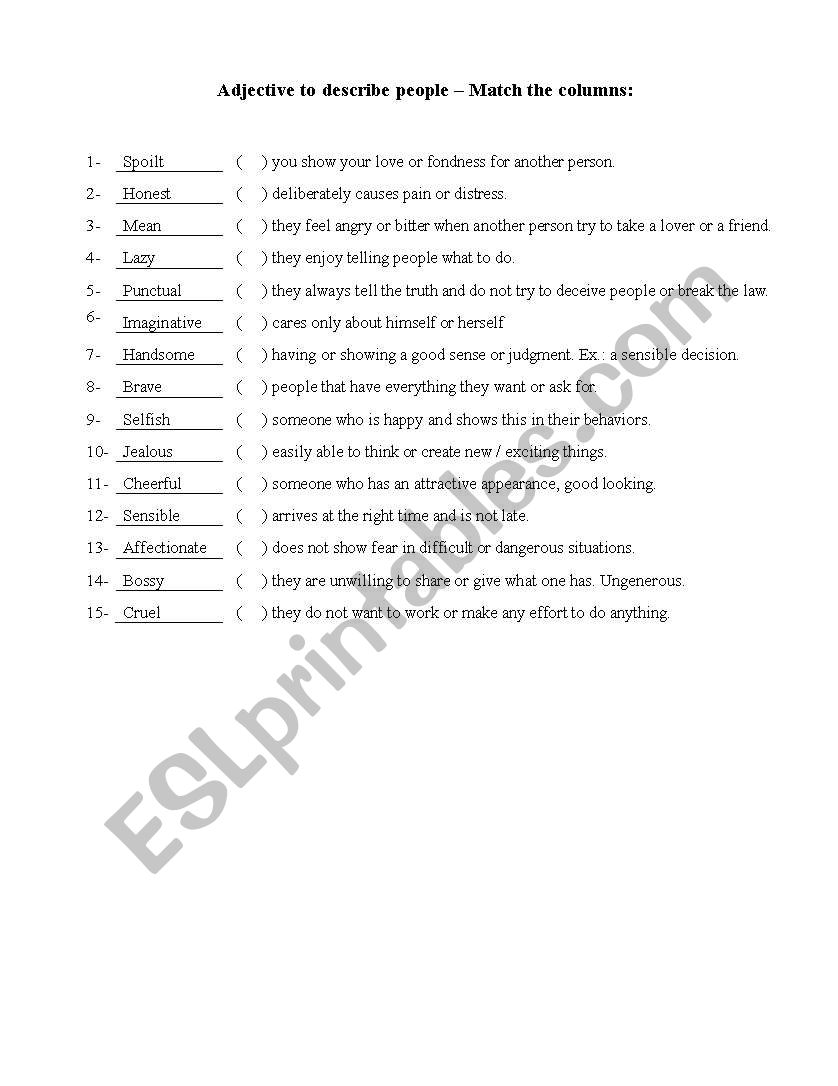 Adding Adjectives To Paragraphs Worksheet