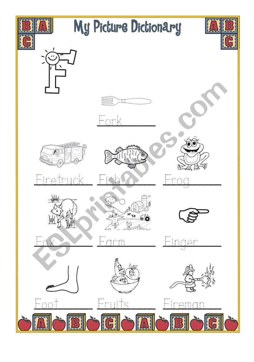 My Picture Dictionary worksheet