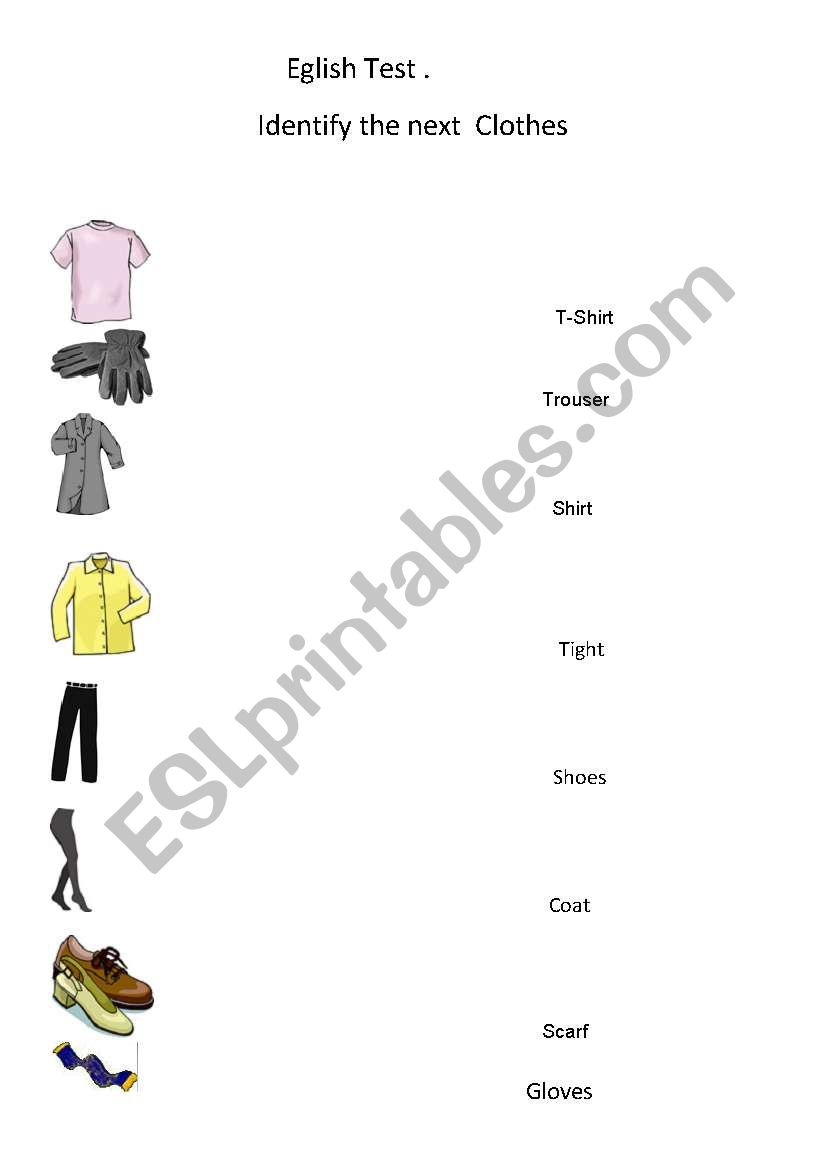 clothes worksheet