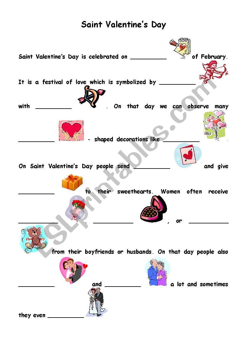 Saint Valentine´s Day - ESL worksheet by mahda