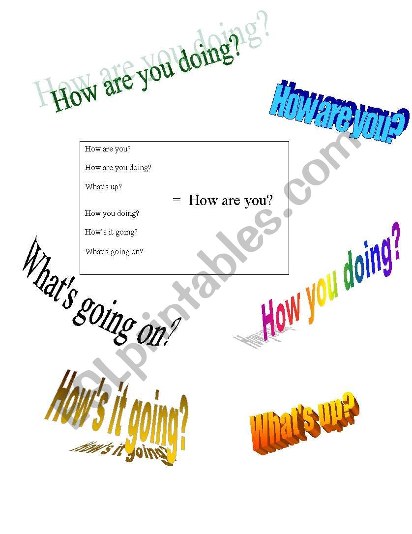 How are you? worksheet