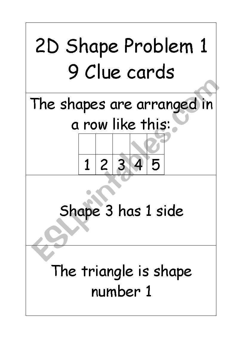 2d shape problem worksheet