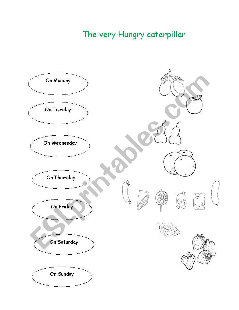 The very hungry caterpillar worksheet