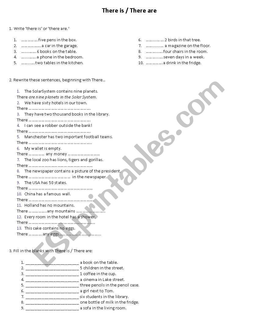 There is & There are worksheet