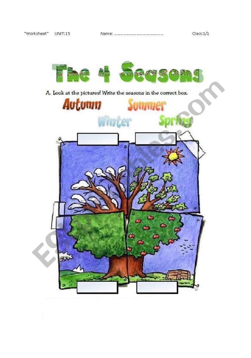 seasons worksheet