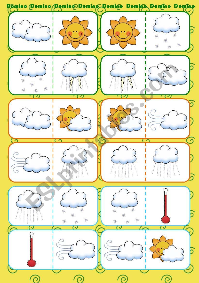Weather Domino worksheet