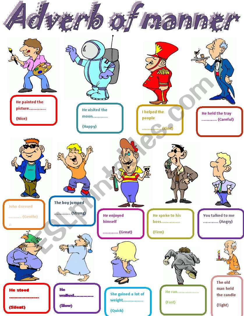 Adverbs Of Manner ESL Worksheet By Nora85