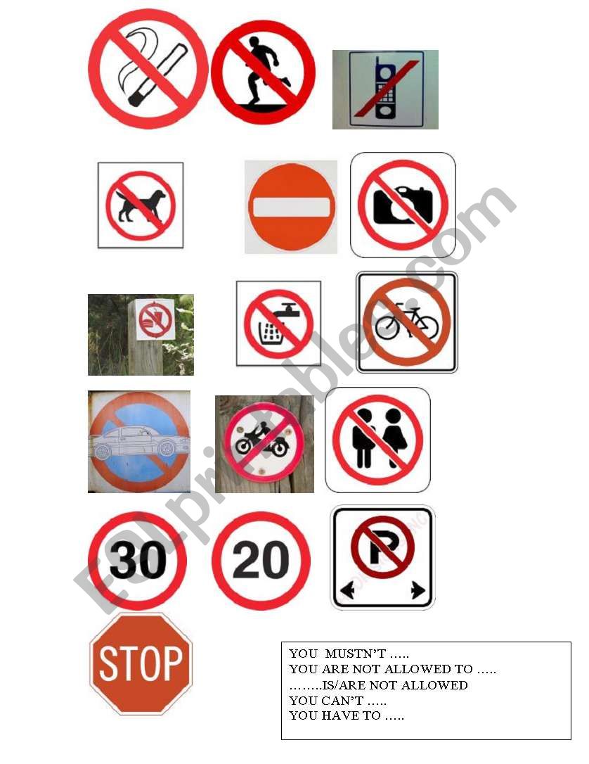 Prohibition Signs Examples