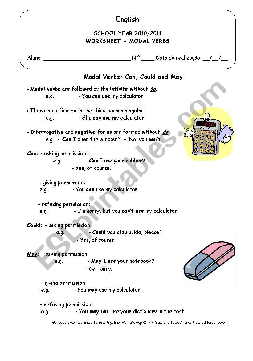 Modal Verbs worksheet