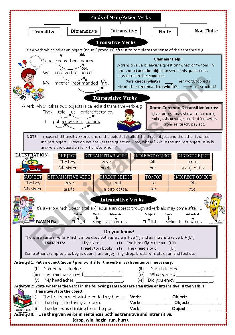  kinds Of Action Verbs ESL Worksheet By Jasmine Khan