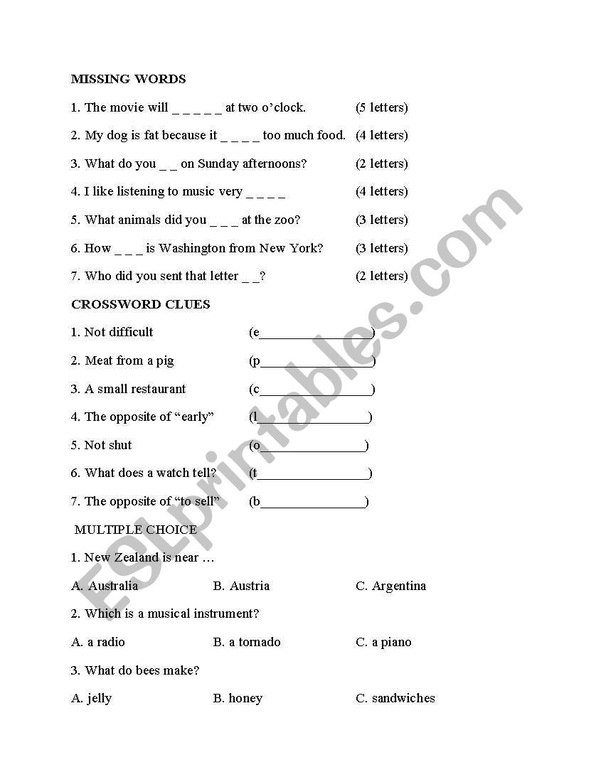 elementary guide worksheet