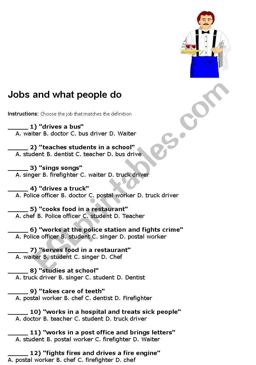 what peoples do jobs worksheet