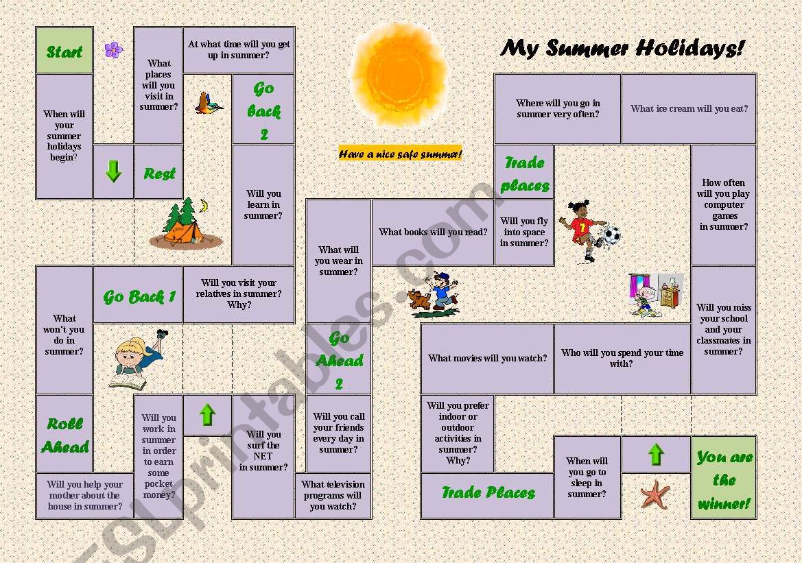 Future Simple Board Game ESL Worksheet By Mumblebee