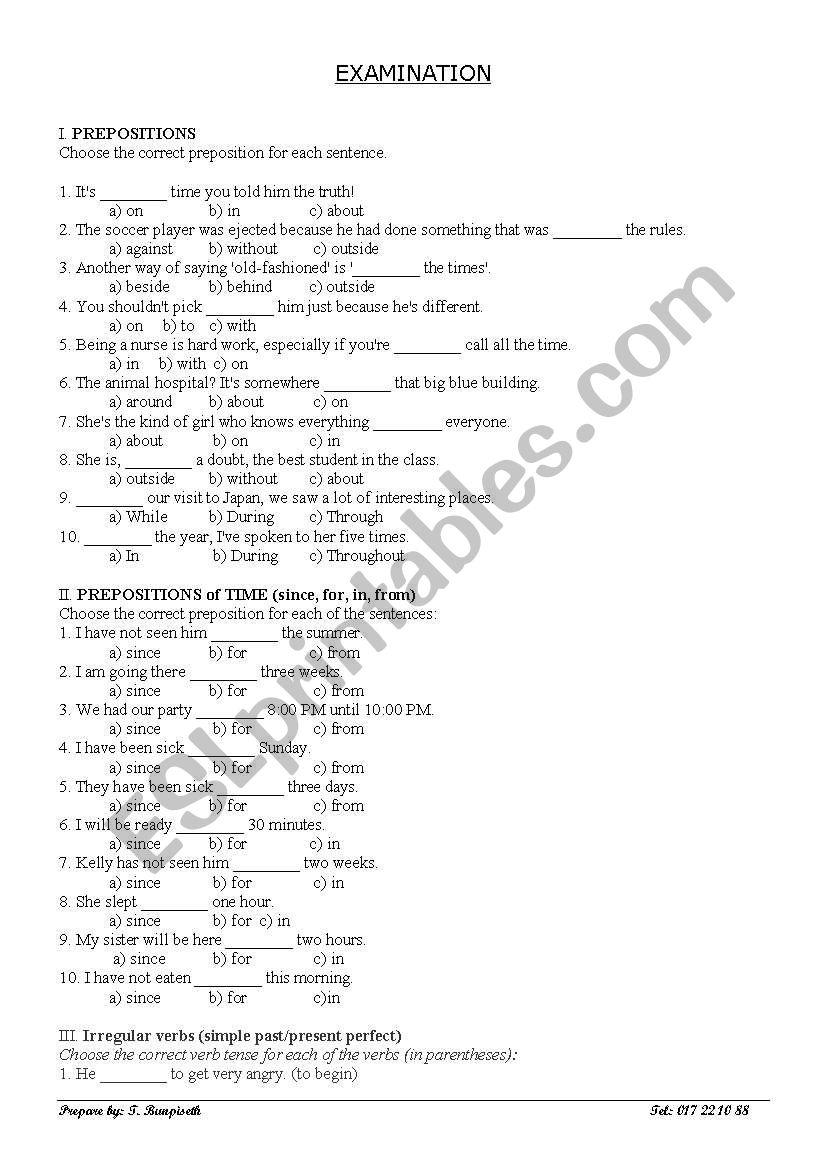 Multiple Choice for Pre-intermediate Students