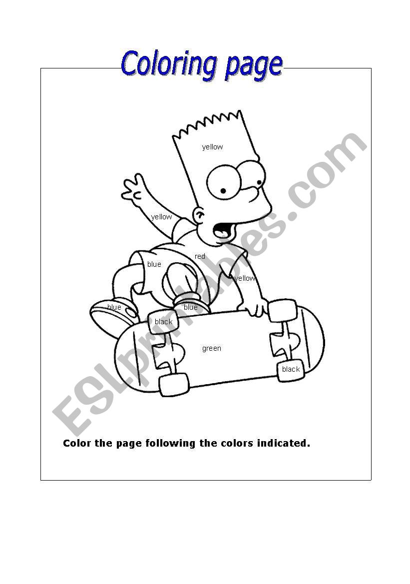 Coloring page - Simpsons worksheet