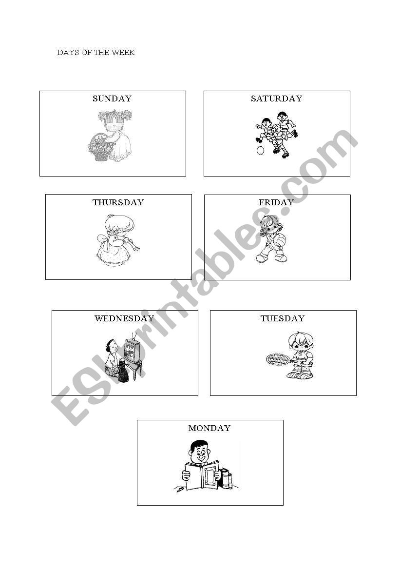 days of the week worksheet