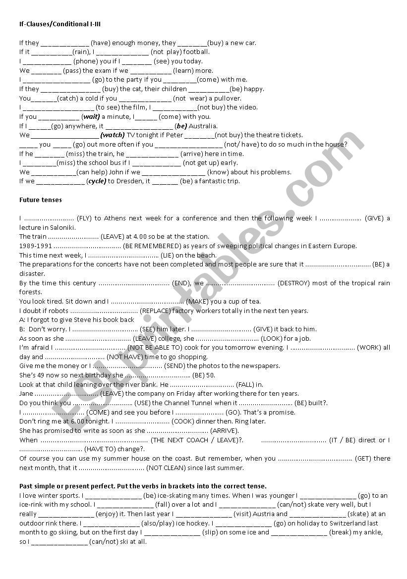 Revision for 2ºBachillerato - ESL worksheet by lakrohr