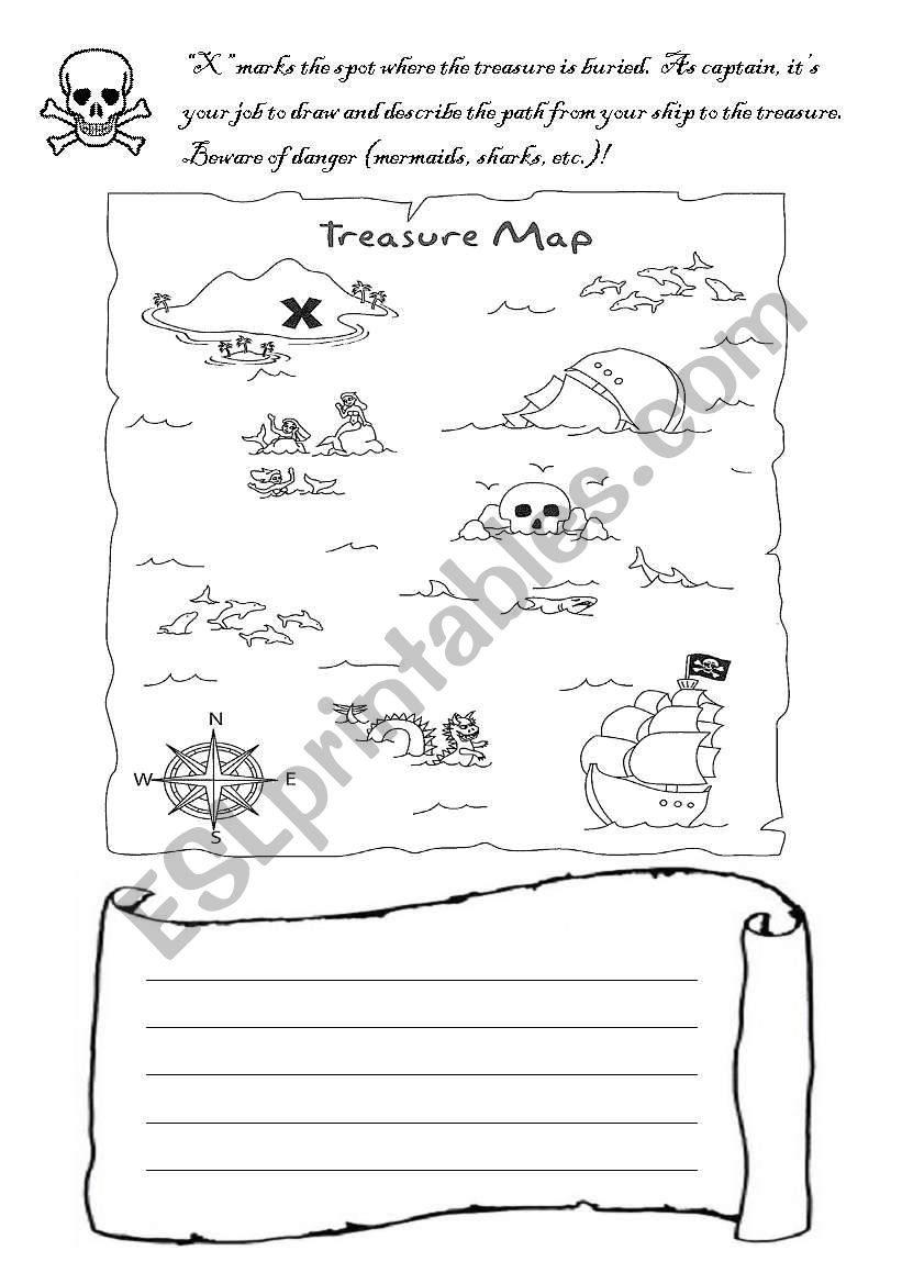 A Pirate´s Diary, pages 3 and 4 - ESL worksheet by jenjenjag