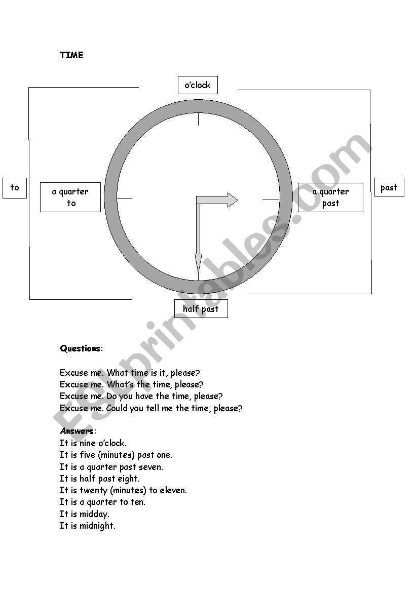 The time worksheet