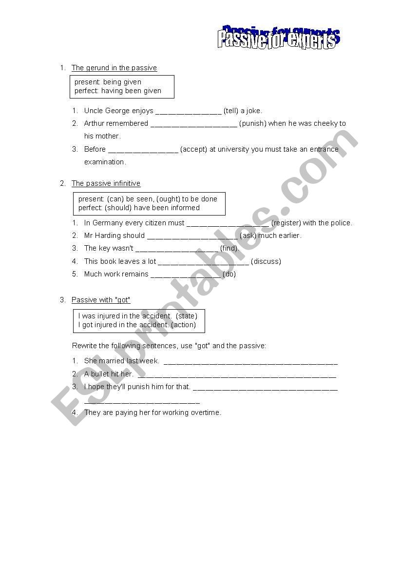 Passive Voice WS worksheet