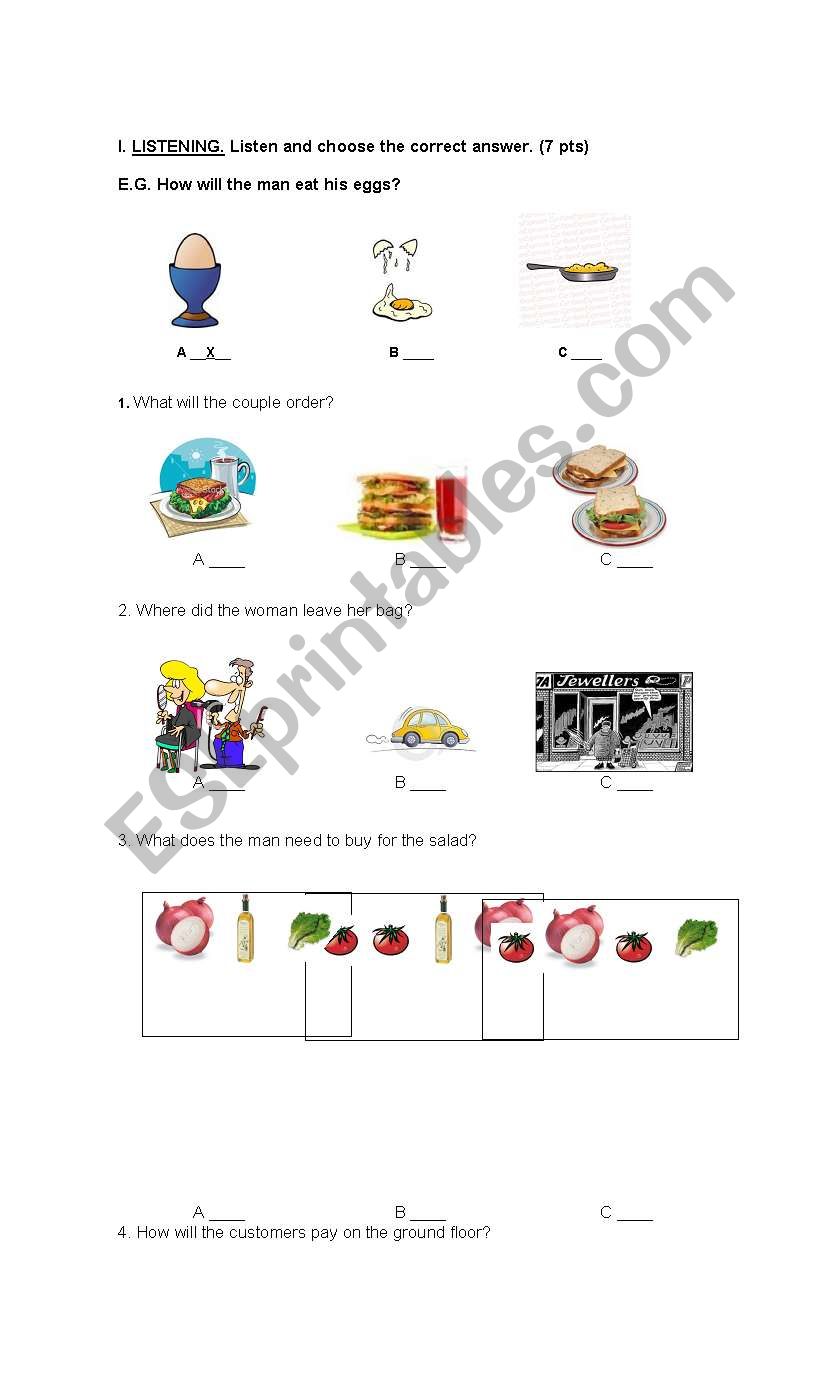 Sheet on vocabulary worksheet