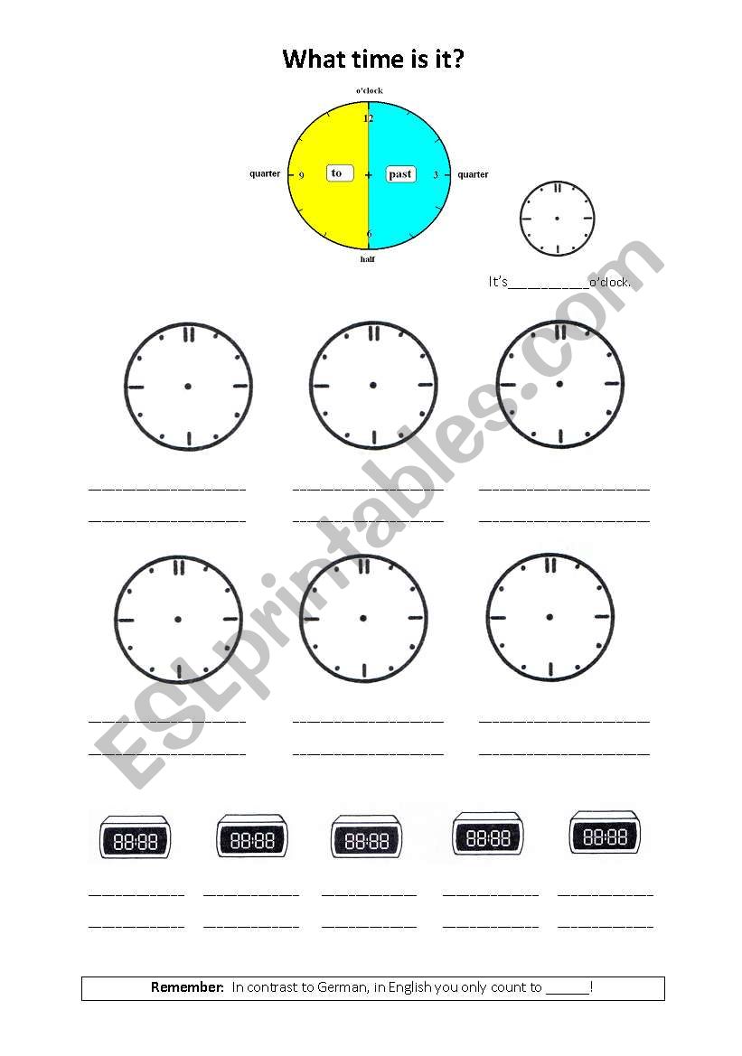 What time is it? worksheet