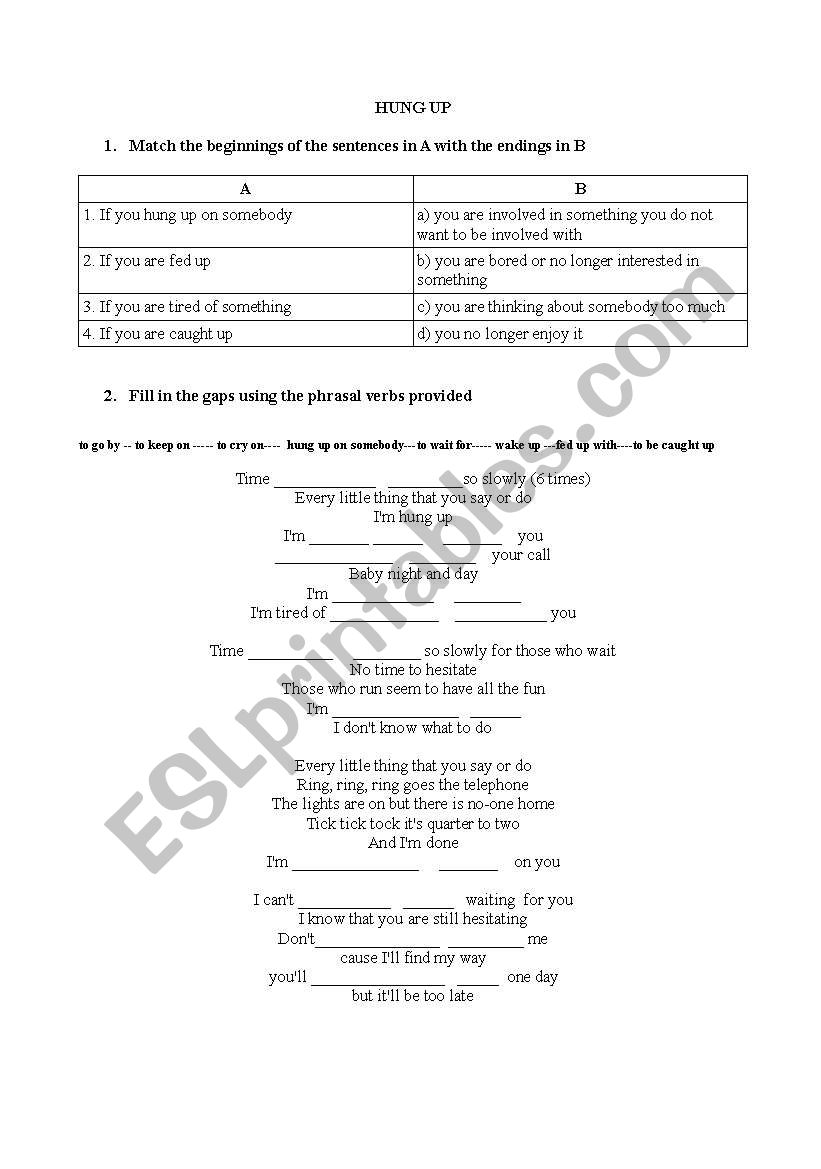 Phrasal Verbs  worksheet