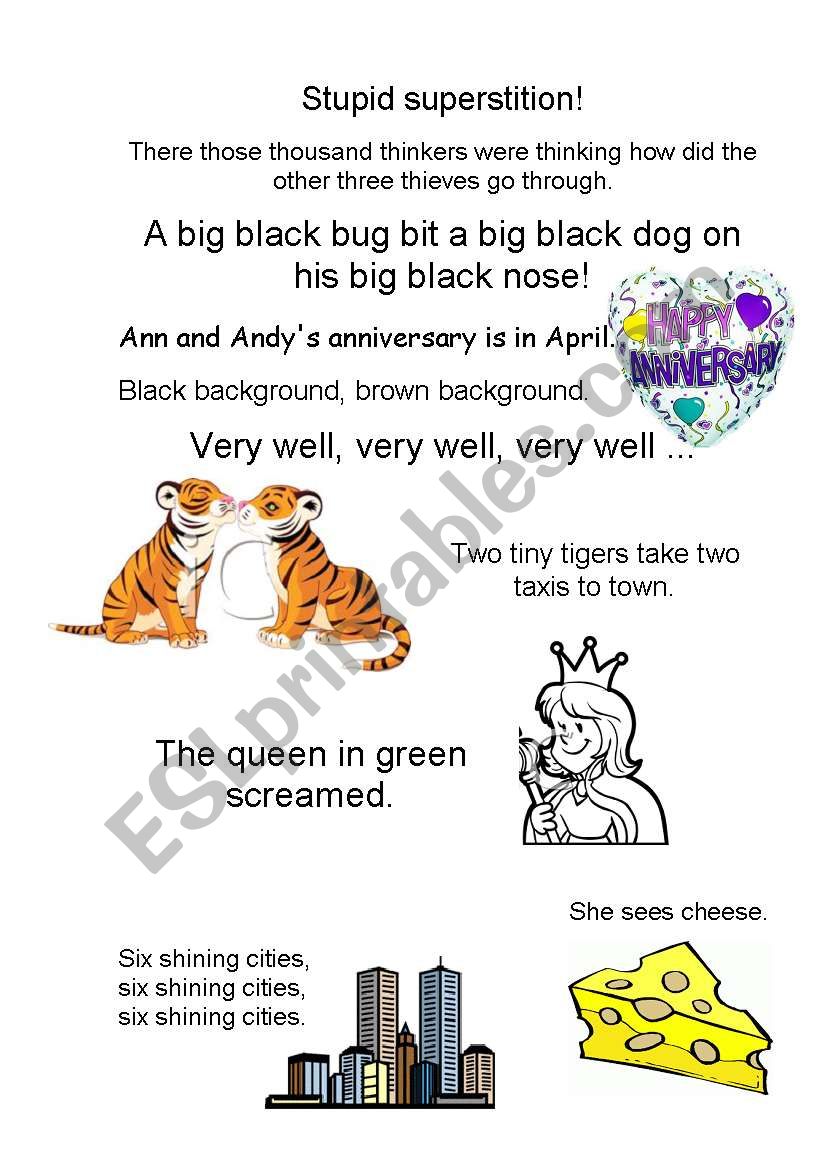 Tongue-twisters vol3 worksheet