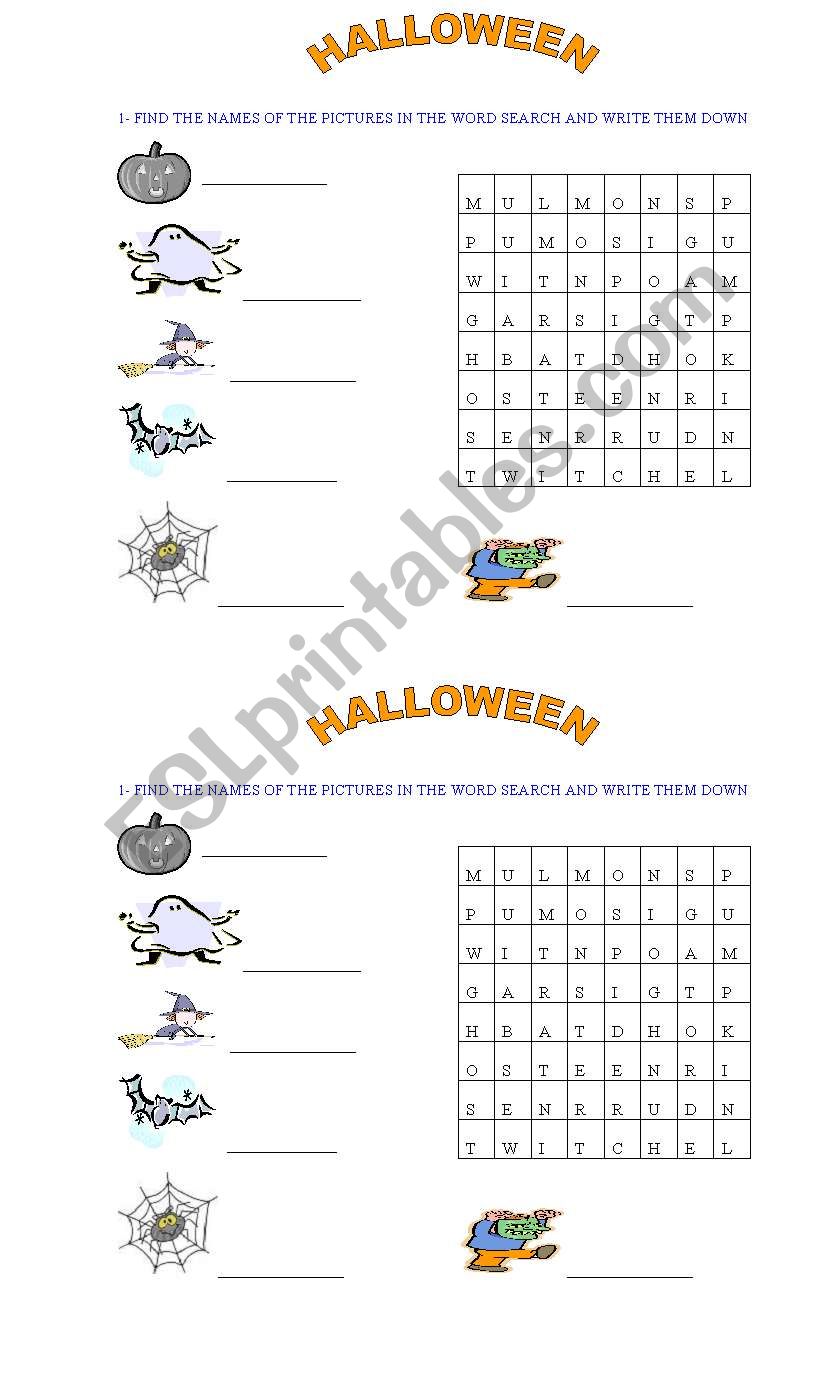  HALLOWEEN WORD SEARCH! WITH PICTURES