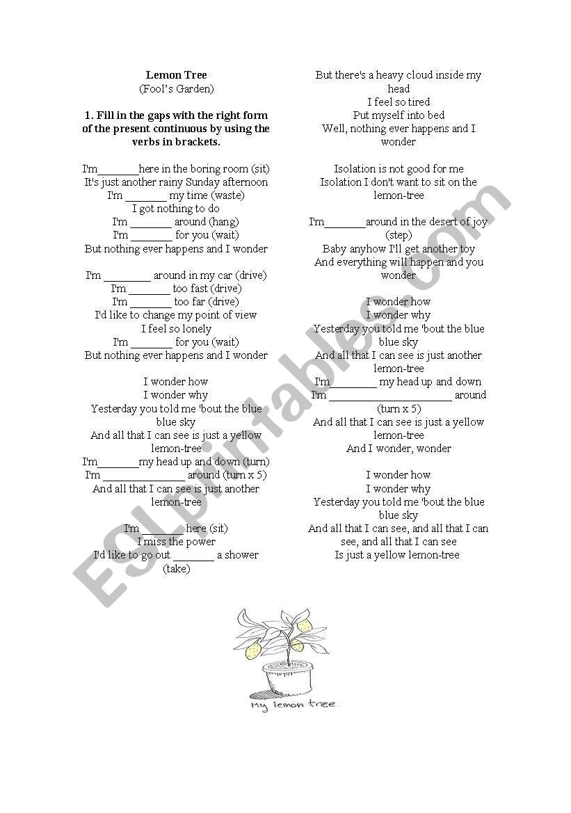 Lemon Tree: Present Continuous