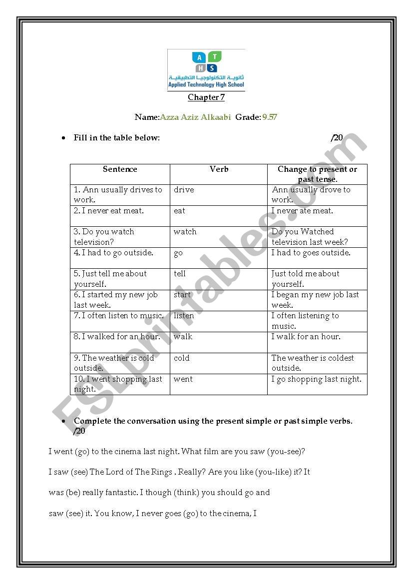 UNIT REVIEW worksheet