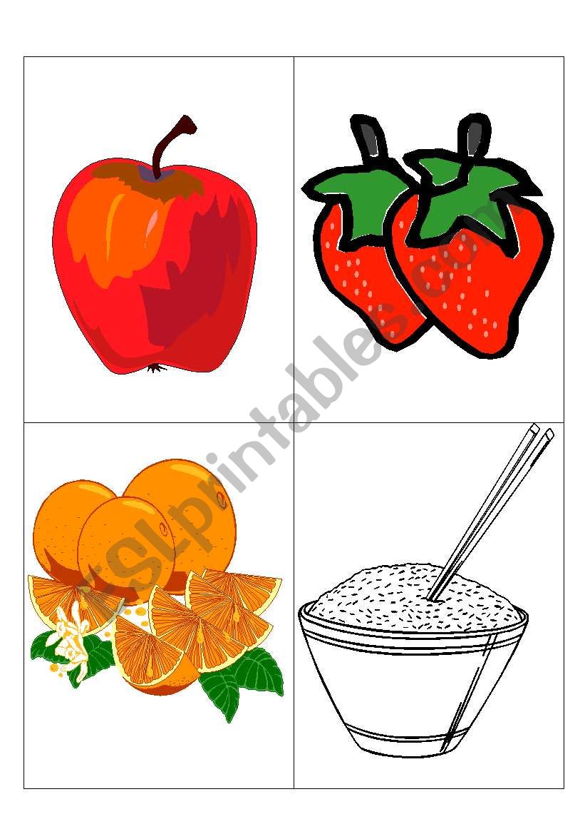 food for flashcards-5 worksheet