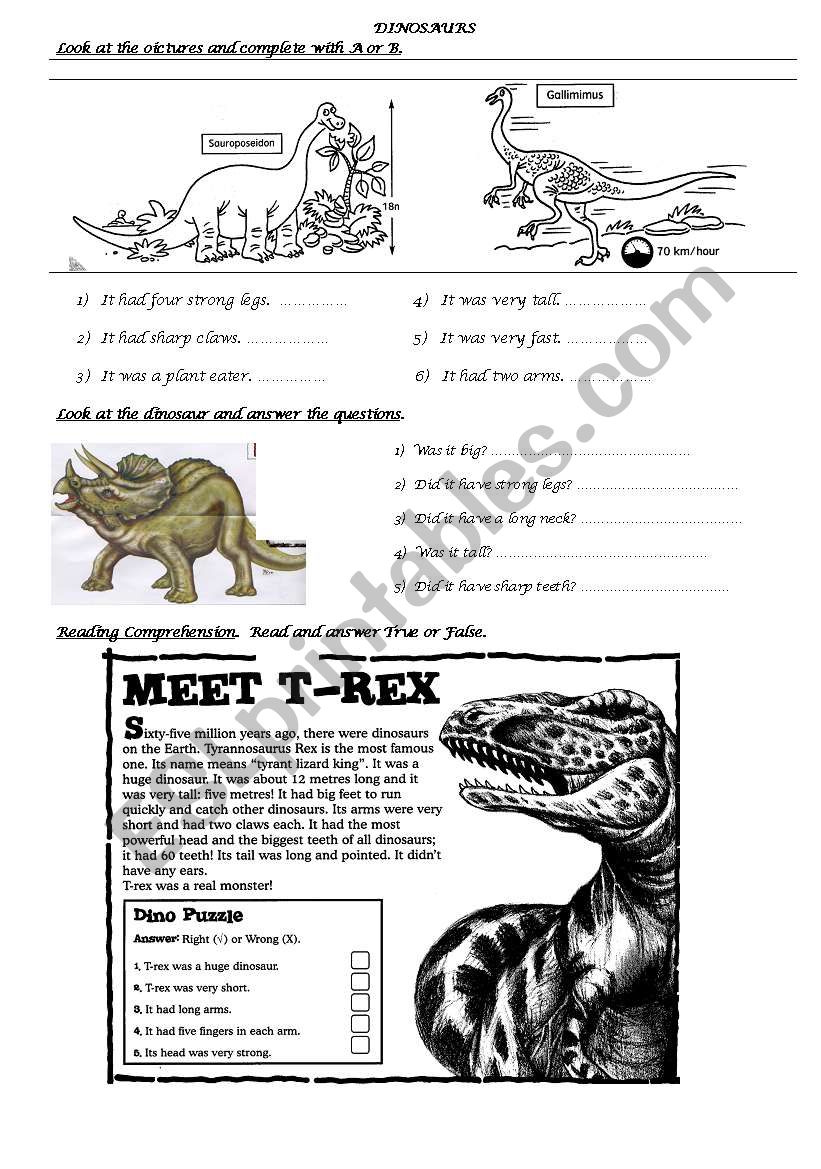 dinosaur body parts worksheet dinosaurs exercise for 1