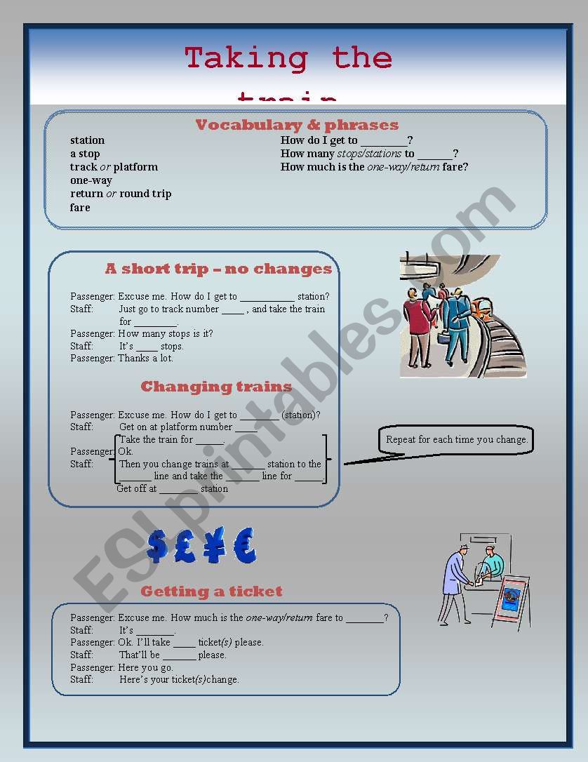 travelling by train esl