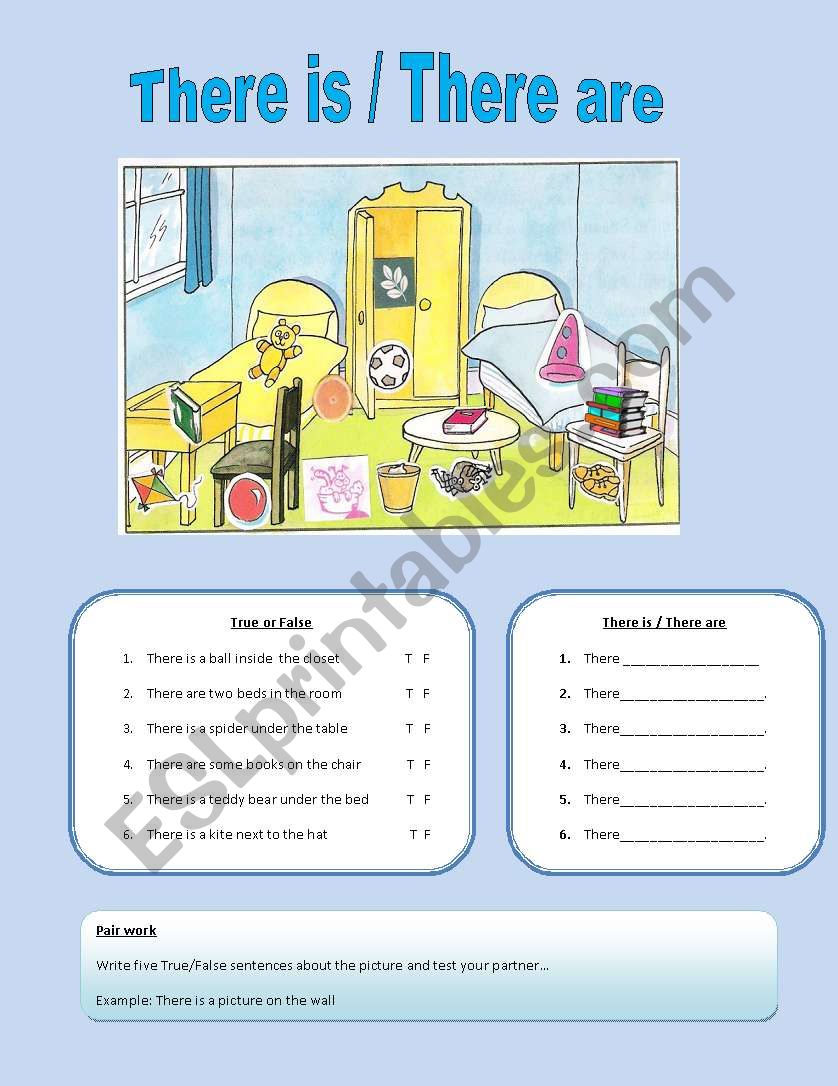 There is, There are and prepositions of place - ESL worksheet by ...