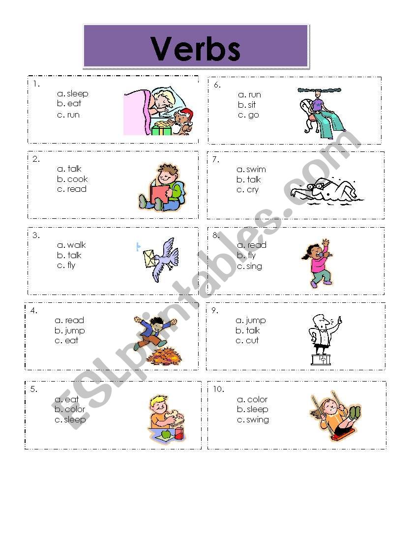 Verbs worksheet