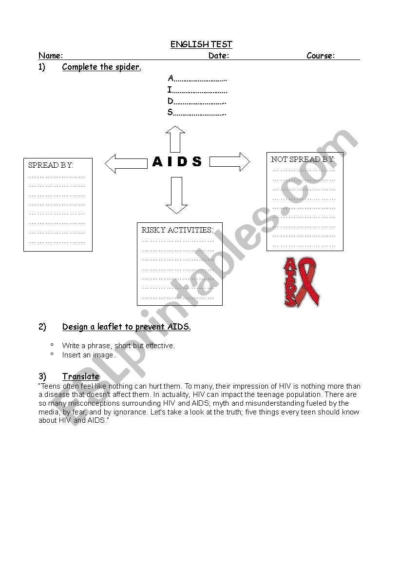 AIDS worksheet