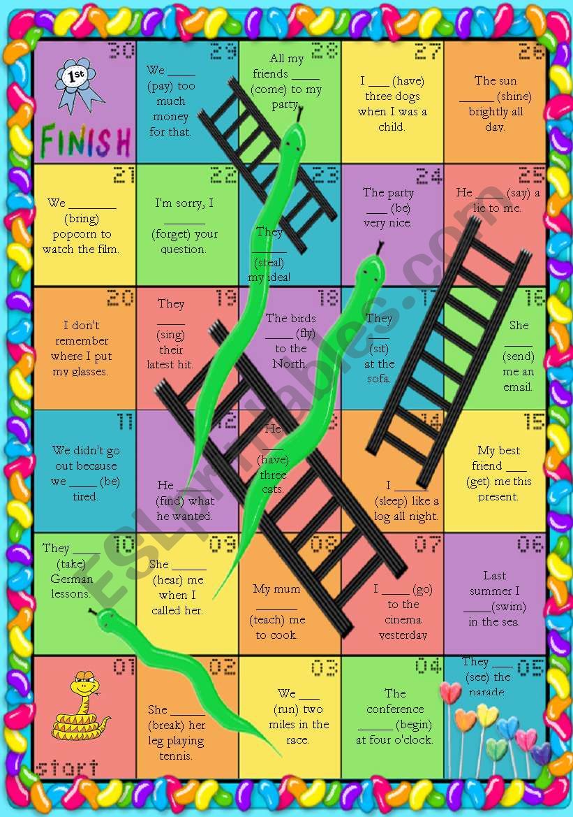 Irregular Verbs Board Game ESL Worksheet By Misty 